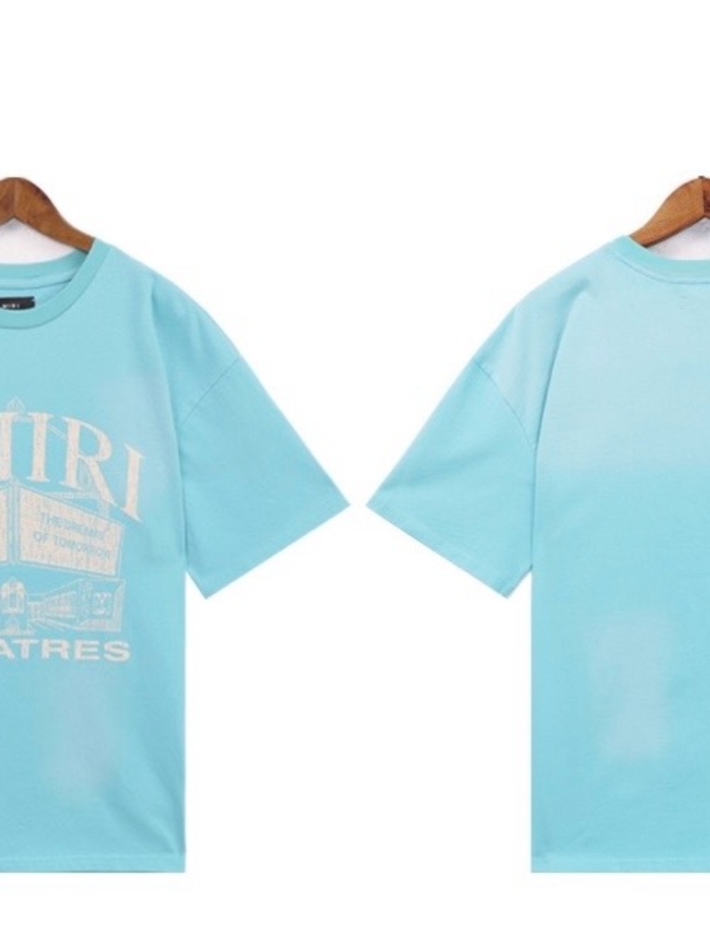 AMIRI Light Blue Graphic Short Sleeve Tee